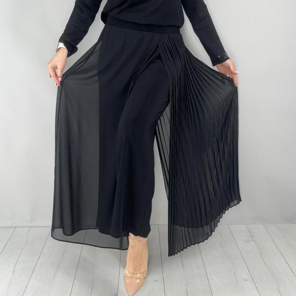 Helissavine - Pantalon Type Culotte Avec Couches Transparentes Et Plis – Image 6