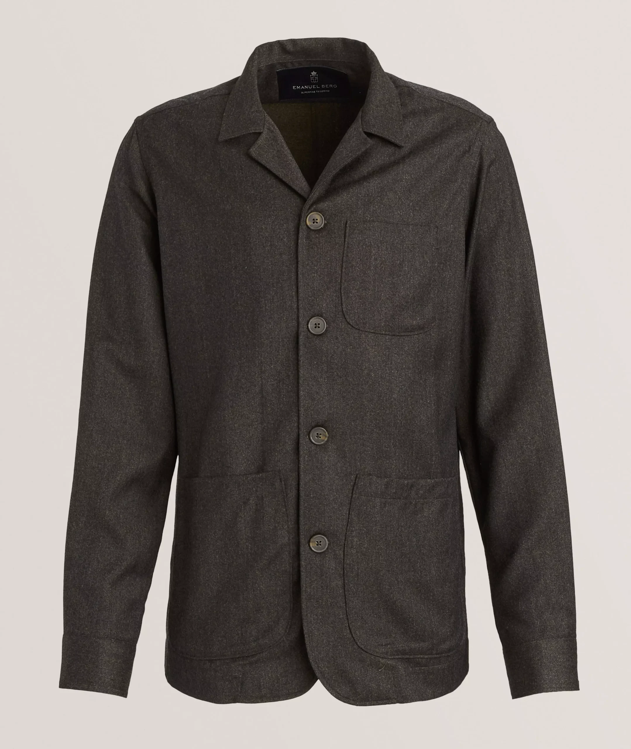 Emanuel Berg | Surchemise en flanelle de laine - marron