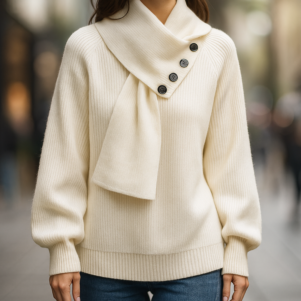 Selvarina - Pull Élégant à Col Écharpe – Image 6