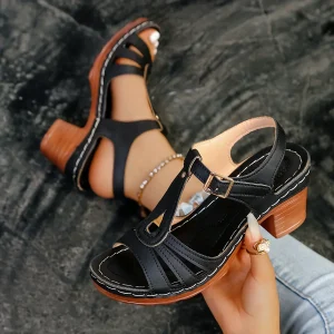 Eliette - Sandales Orthopédiques à Semelle Plateforme – Élégance Rétro et Confort Absolu