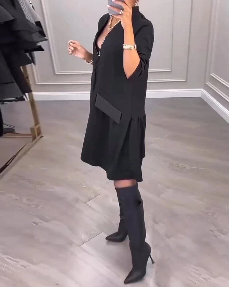 Jovianne - Robe Élégante Femme à Col V – Image 4