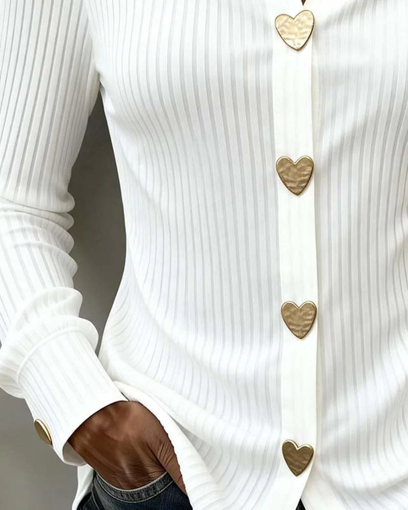 Halyra - Chemise Boutonnée Cœur Élégante – Image 4