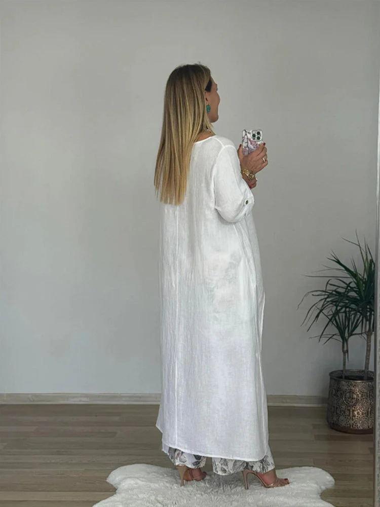 Ulina - Ensemble Décontracté avec Top Irrégulier et Pantalon à Jambes Larges – Image 3