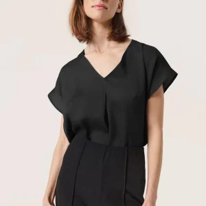 SOAKED IN LUXURY | Chemise manche courte "Ioana Marija" - Noire