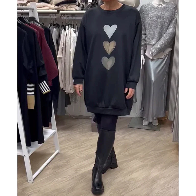 Francine - Sweat-shirt Femme Cœur Imprimé Manches Longues – Image 8