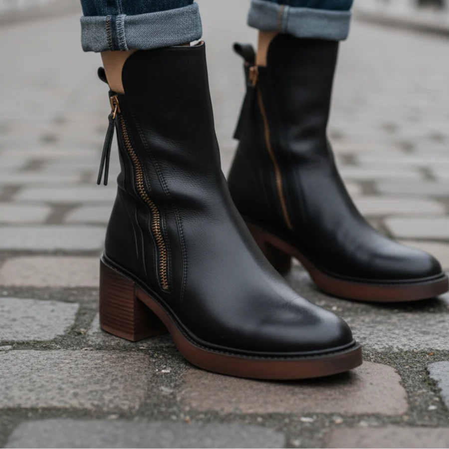Helara - Bottes en Cuir Noires Élégantes et Confortables – Image 6