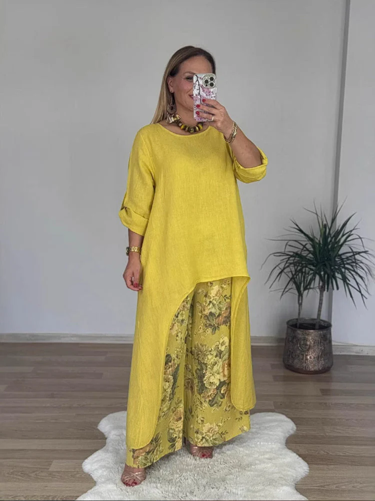 Ulina - Ensemble Décontracté avec Top Irrégulier et Pantalon à Jambes Larges – Image 8