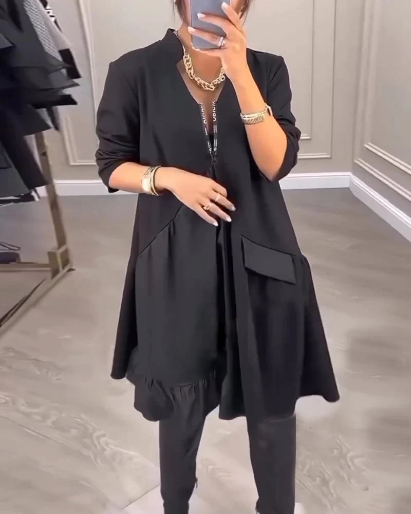 Jovianne - Robe Élégante Femme à Col V – Image 5