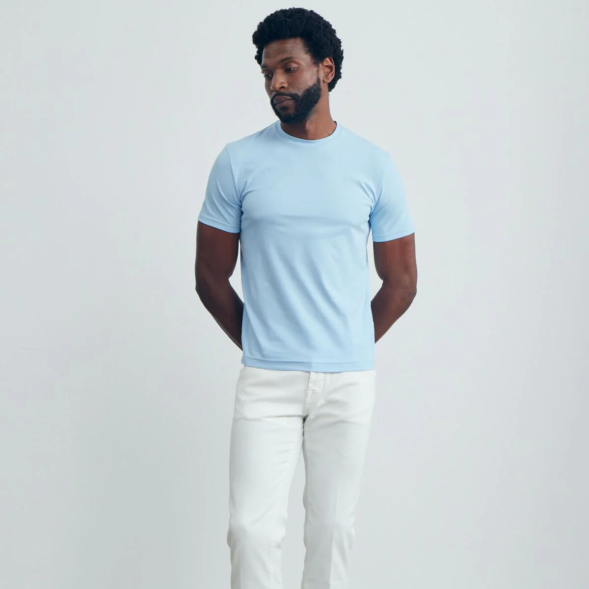 EMANUEL BERG | Le T-shirt ''4-Flex'' - Bleu clair – Image 4