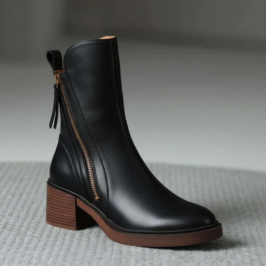 Helara - Bottes en Cuir Noires Élégantes et Confortables – Image 8