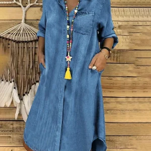 Eleora - Robe Longue Vintage en Jean