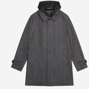 AT.P.CO | Manteau ''Martinez'' chevrons capuche amovible - Gris