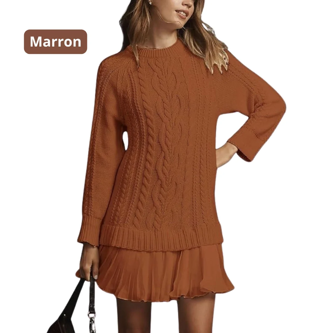 Marivessa - Robe Pull Torsadée Chaude et Élégante pour l’Hiver – Image 9