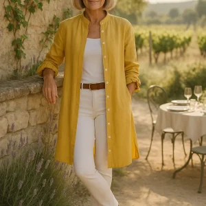 Elisca - Veste Chemise Évasée en Coton