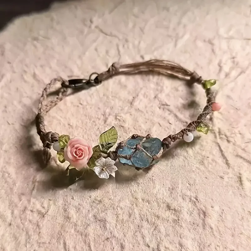 Elyssavine - Bracelet Bohème Fleur & Cristal – Image 3