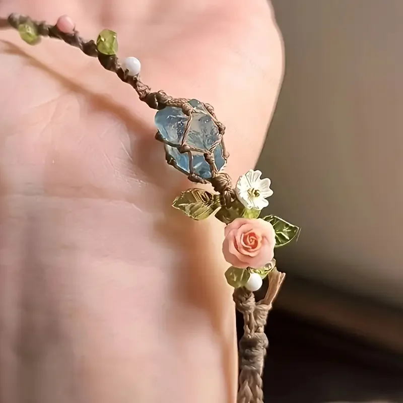 Elyssavine - Bracelet Bohème Fleur & Cristal – Image 4