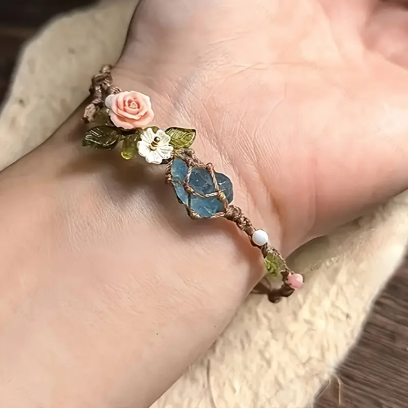 Elyssavine - Bracelet Bohème Fleur & Cristal – Image 5