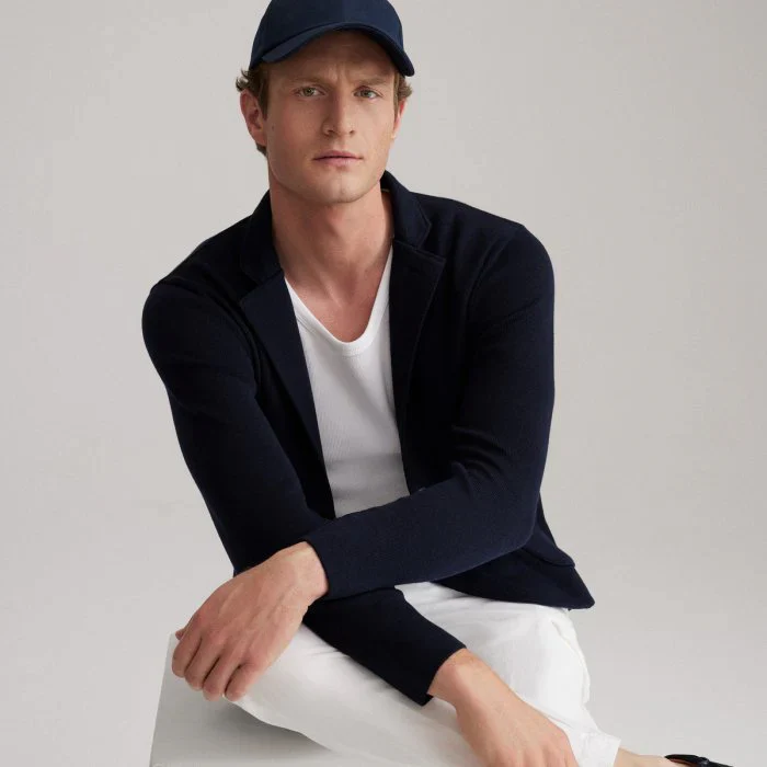 Emanuel Berg | Gilet en laine mérinos Premium - Marine clair – Image 3