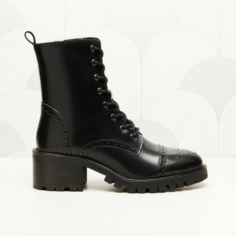 Bottines à lacets Nina - Noir – Image 3