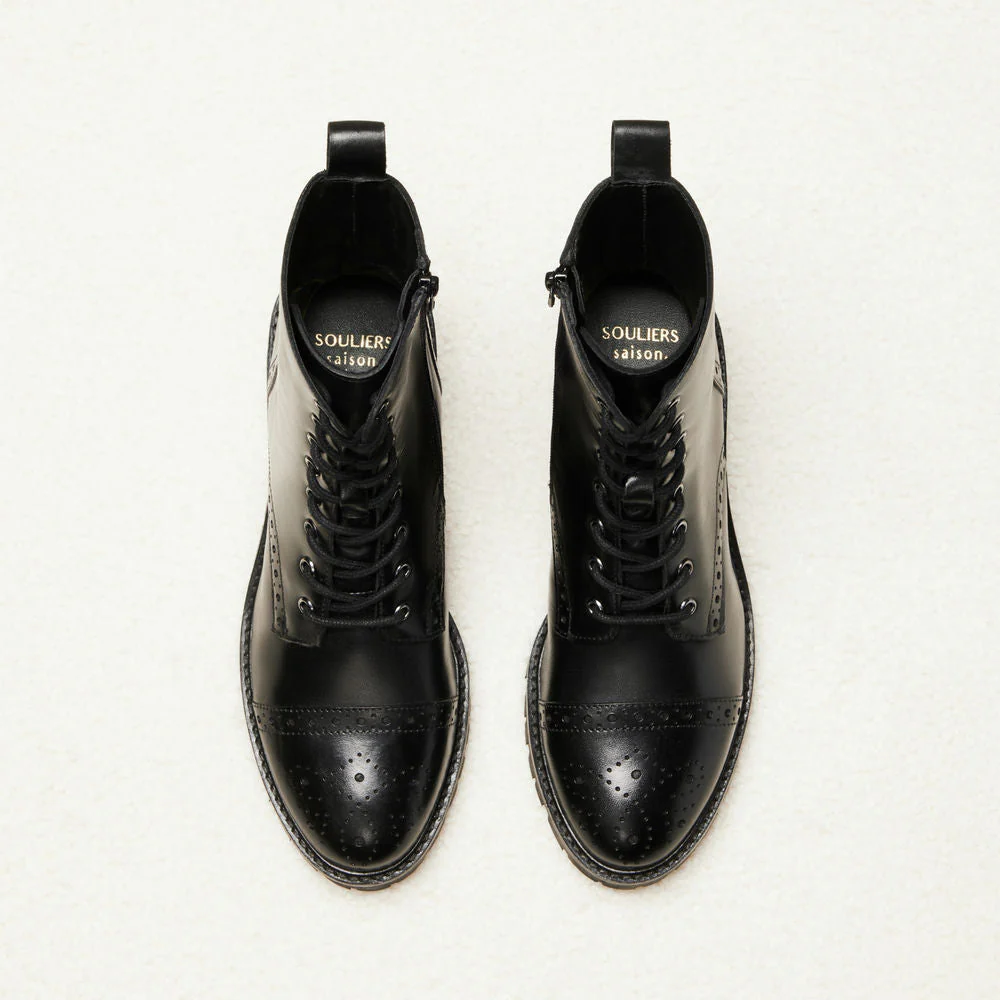 Bottines à lacets Nina - Noir – Image 5