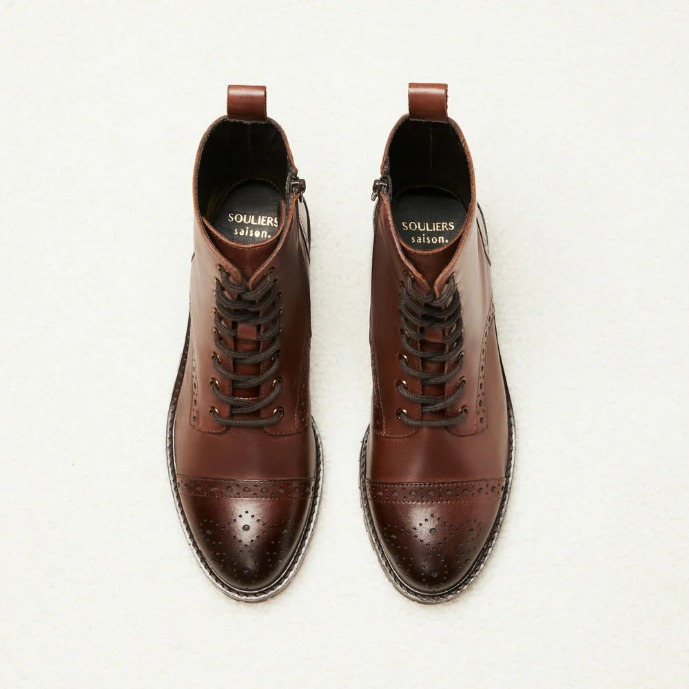 Bottines à lacets Nina - Marron – Image 5