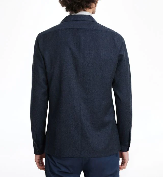 Emanuel Berg | Surchemise en flanelle de laine - Bleu – Image 5