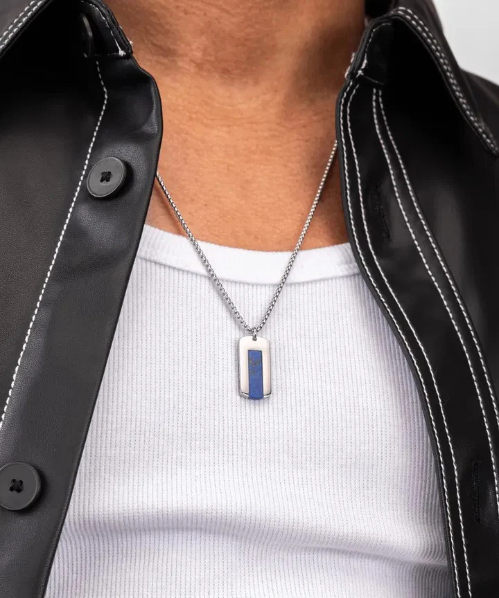 Pig & Hen | Le collier "Dogtag" - Lapis Lazuli/ Argent – Image 3