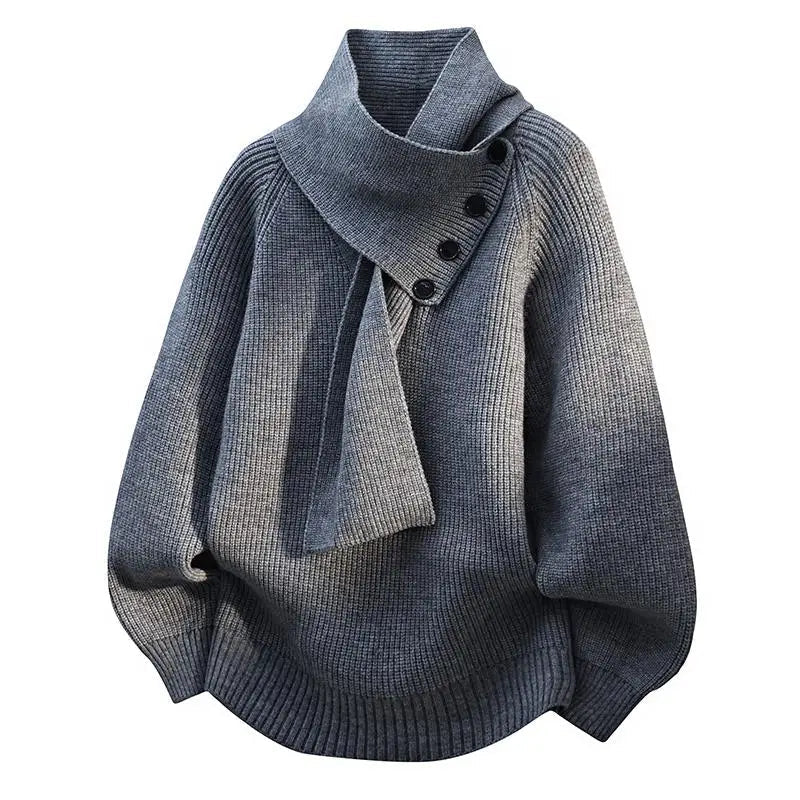 Selvarina - Pull Élégant à Col Écharpe – Image 3