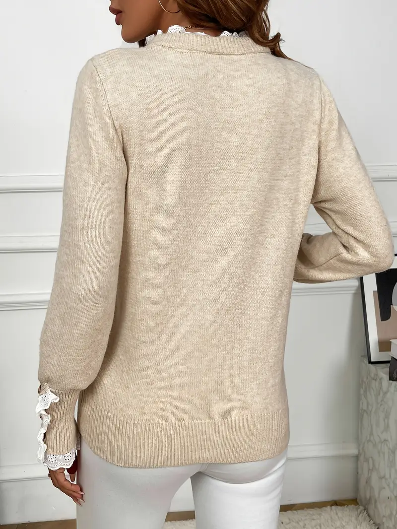 Inaya - Pull en tricot élégant à volants et boutons – Image 9