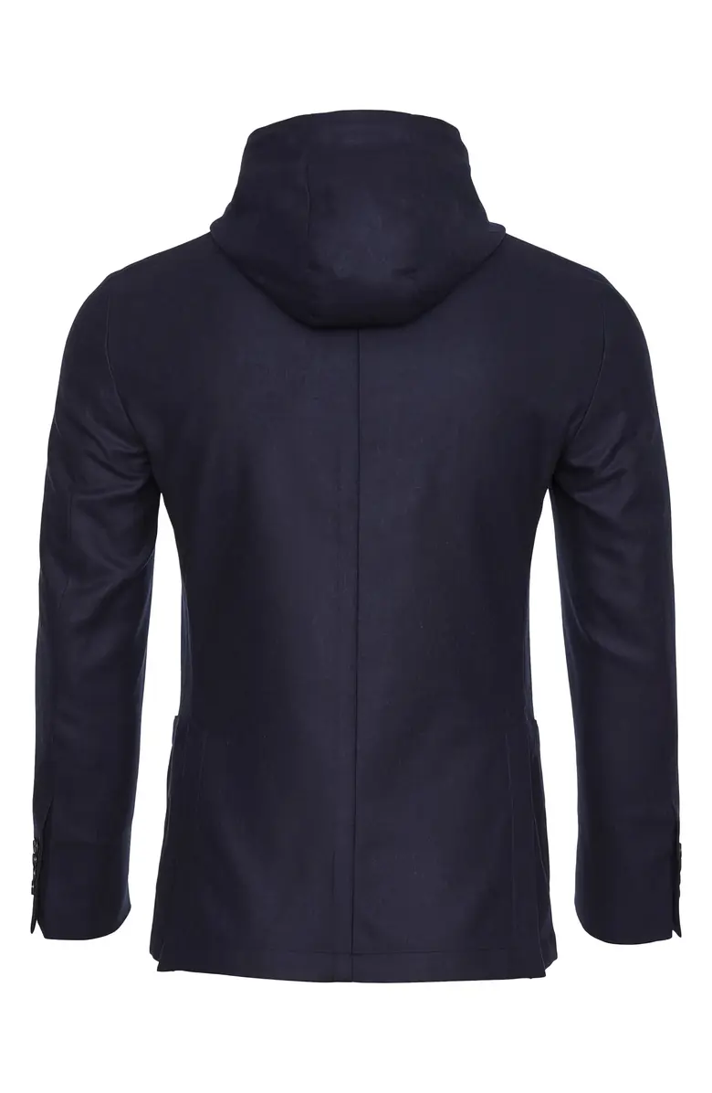 Emanuel Berg | Veste de sport en laine et cachemire avec bavette amovible à capuche - Marine – Image 5