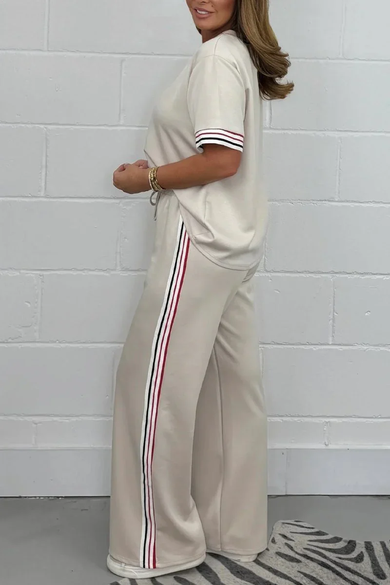 Milla - T-shirt à manches courtes avec rayures latérales et pantalon de jogging pour femme – Image 9