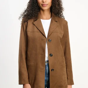 Velvet | La veste en faux daim Salie - Marron