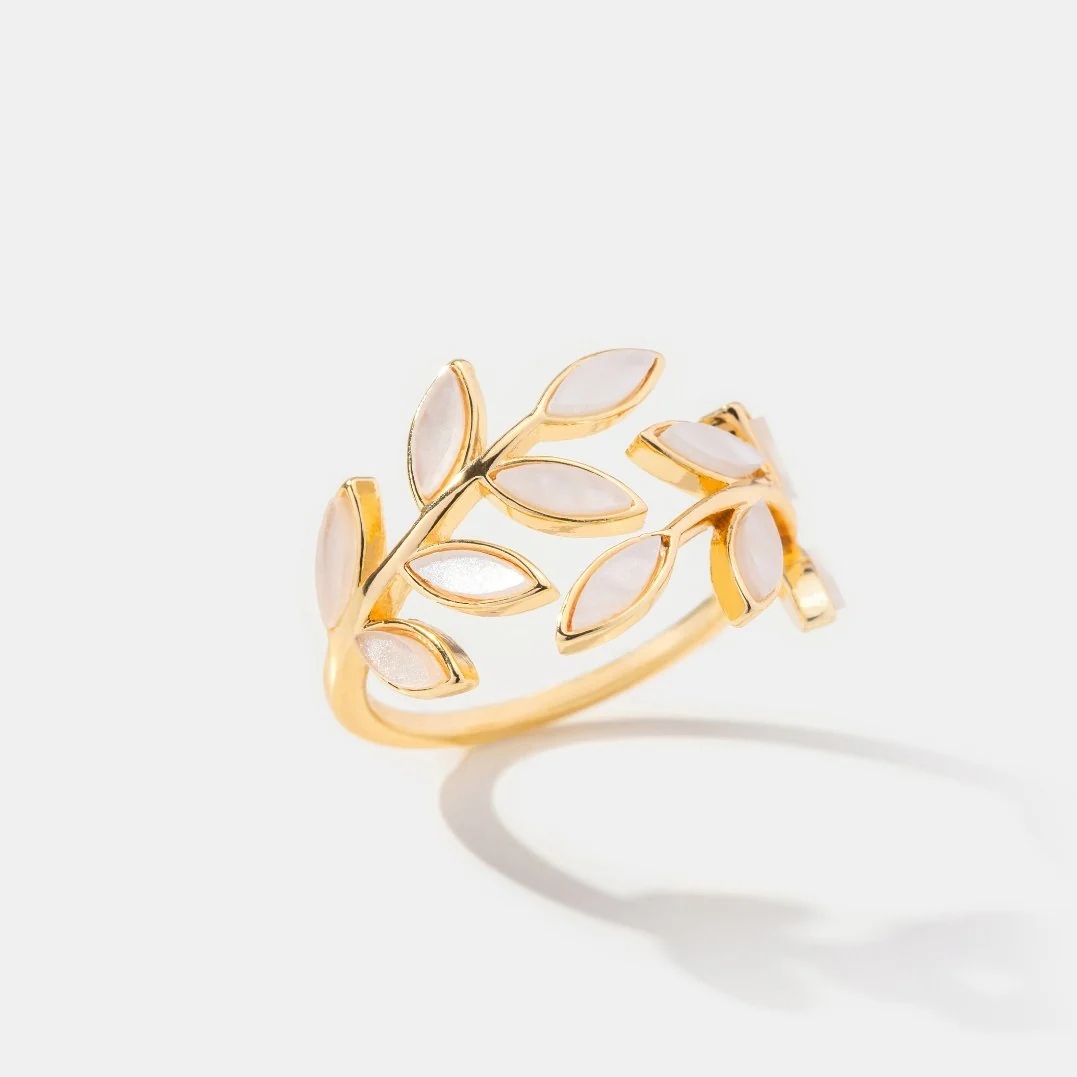 Bague Feuille Dorée – Image 5
