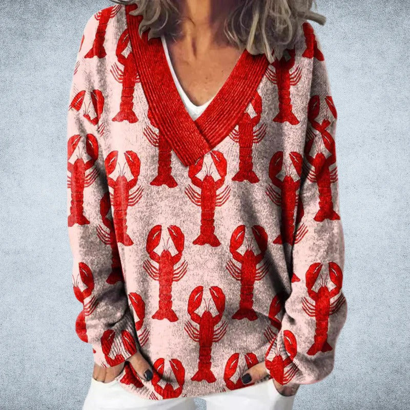 Pryselora - Pull Vintage Imprimé – Style Audacieux et Confort Quotidien – Image 4