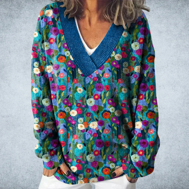 Pryselora - Pull Vintage Imprimé – Style Audacieux et Confort Quotidien – Image 5