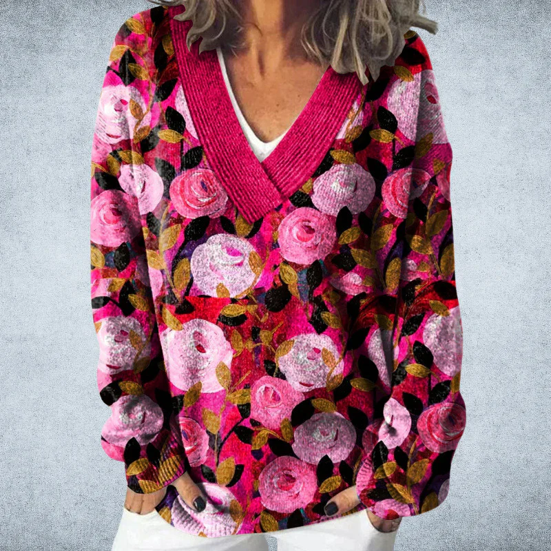 Pryselora - Pull Vintage Imprimé – Style Audacieux et Confort Quotidien – Image 6