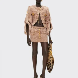 VESTE SANS COL À ÉPAULES CARRÉES