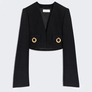 VESTE SANS COL À ÉPAULES CARRÉES