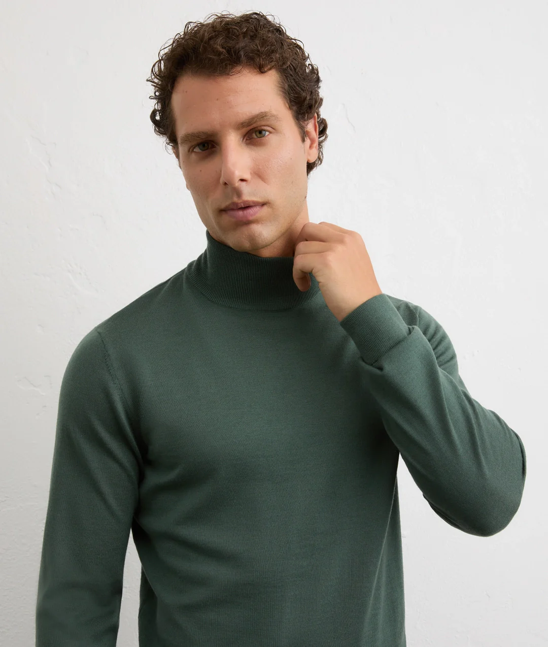 Pal Zileri | Pull à col montant en laine, coupe classique - Vert – Image 3