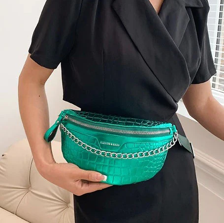 Sac banane vert métallisé – Image 2