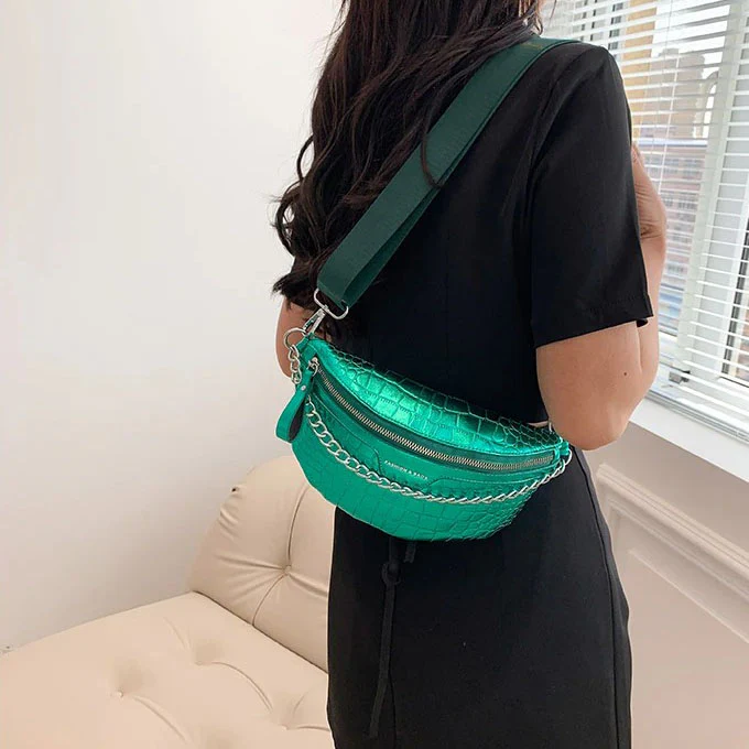 Sac banane vert métallisé – Image 5