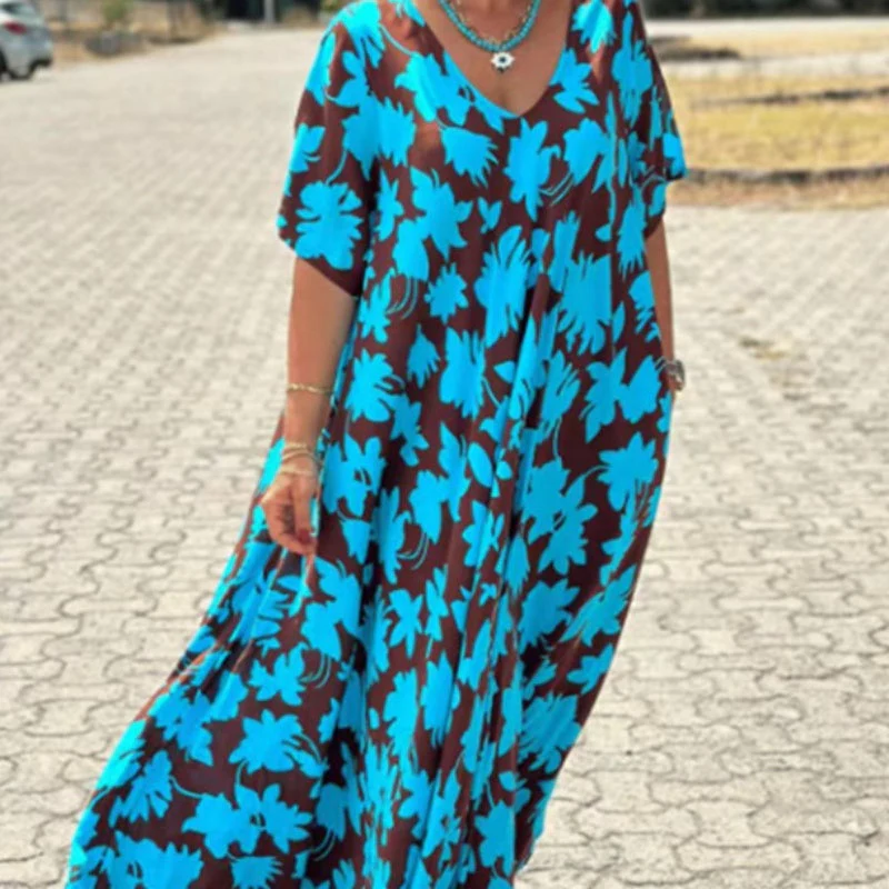 Lilac - Robe Longue Imprimée Décontractée