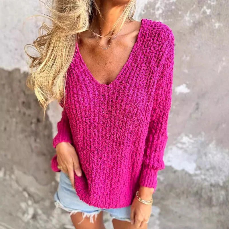 Margo - Chic et Confort Pull Ample Torsadé Col V pour Femmes – Image 6