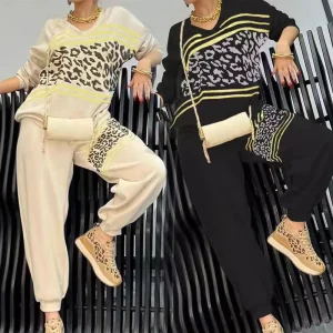 Audrey - Ensemble Sportif Léopard 2 Pièces pour Femme