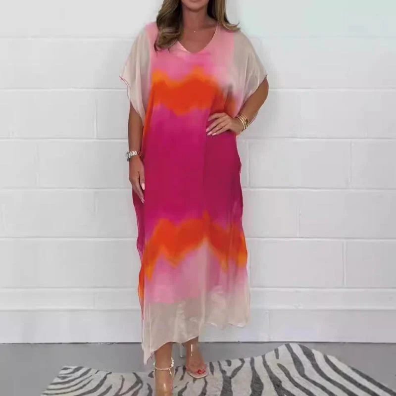 Magalie - Robe en mousseline avec effet Dip Dye pour femmes – Image 3