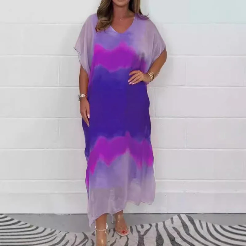 Magalie - Robe en mousseline avec effet Dip Dye pour femmes – Image 5