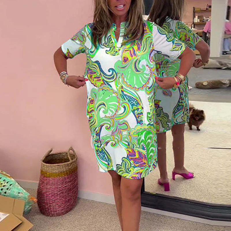 Gianna - Robe à Décolleté en V Imprimée Colorée – Image 7
