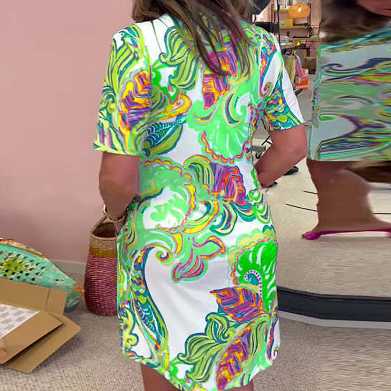 Gianna - Robe à Décolleté en V Imprimée Colorée – Image 8