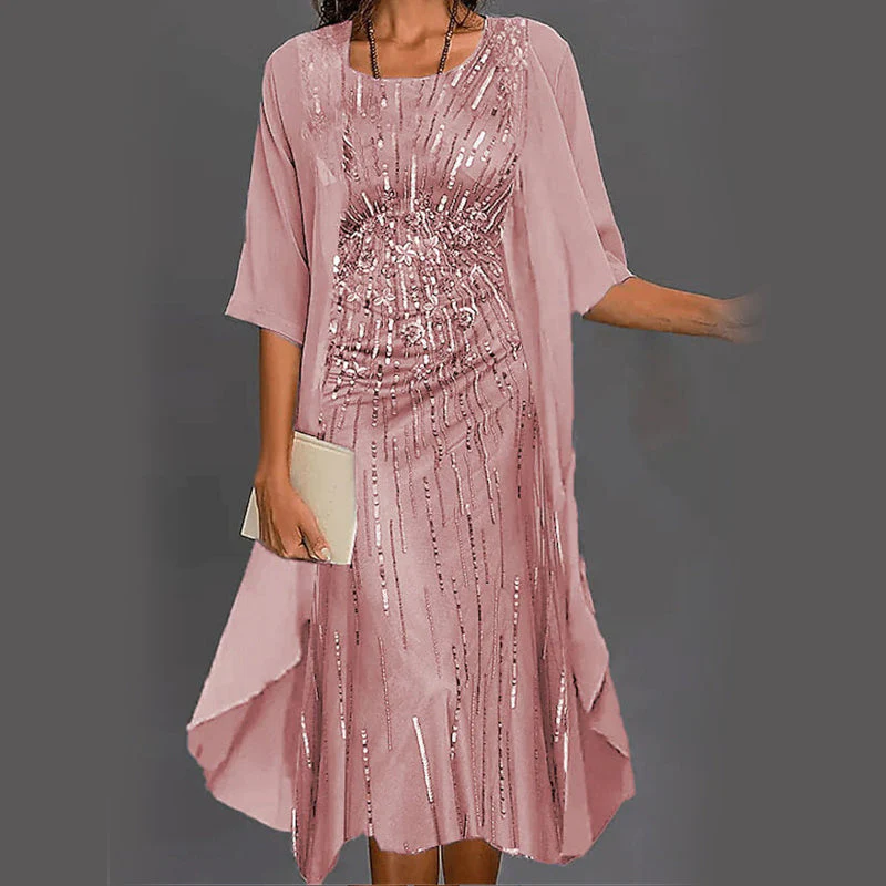 Eleny - Ensemble élégant de robe en chiffon floral en deux parties – Image 7