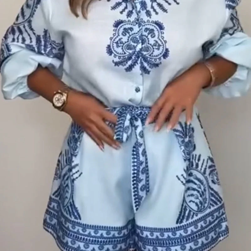Talea - Short à motifs avec fermeture à boutons Co-ord – Image 9